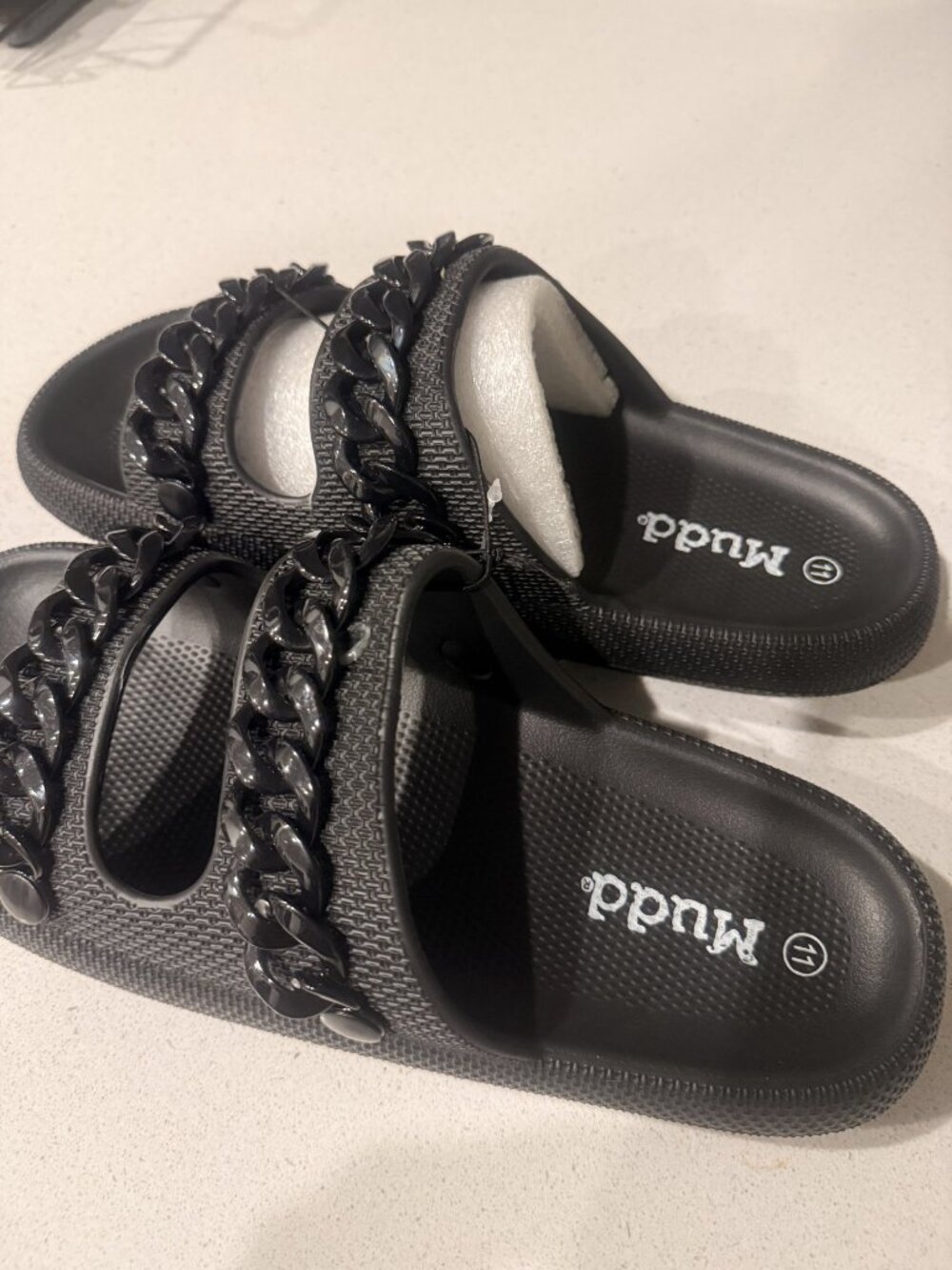 Mudd Black Chain Slides Slides Size 11: Color Black, Womens